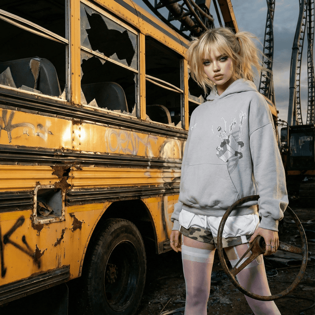 BLOODRIDE HOODIE - ASH GREY - Hotline